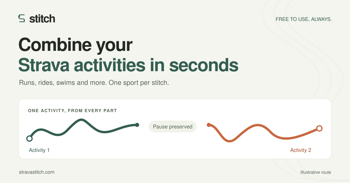 Stitch - combine your Strava activities for free
